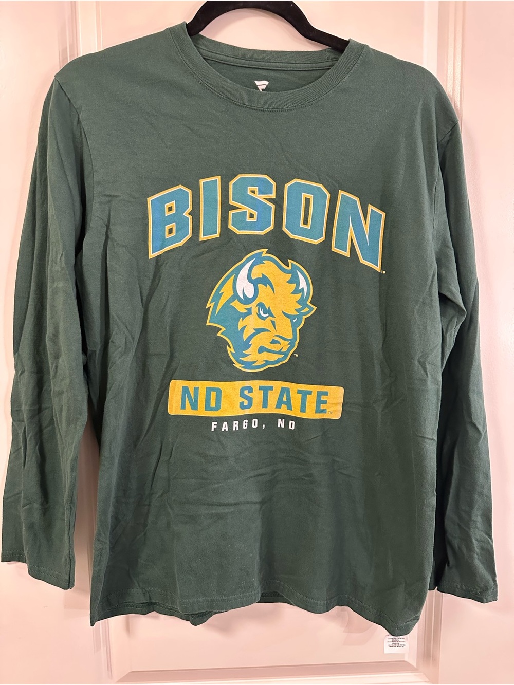 Fanatics Green Bison ND State Long Sleeve Tee with Yellow Accents